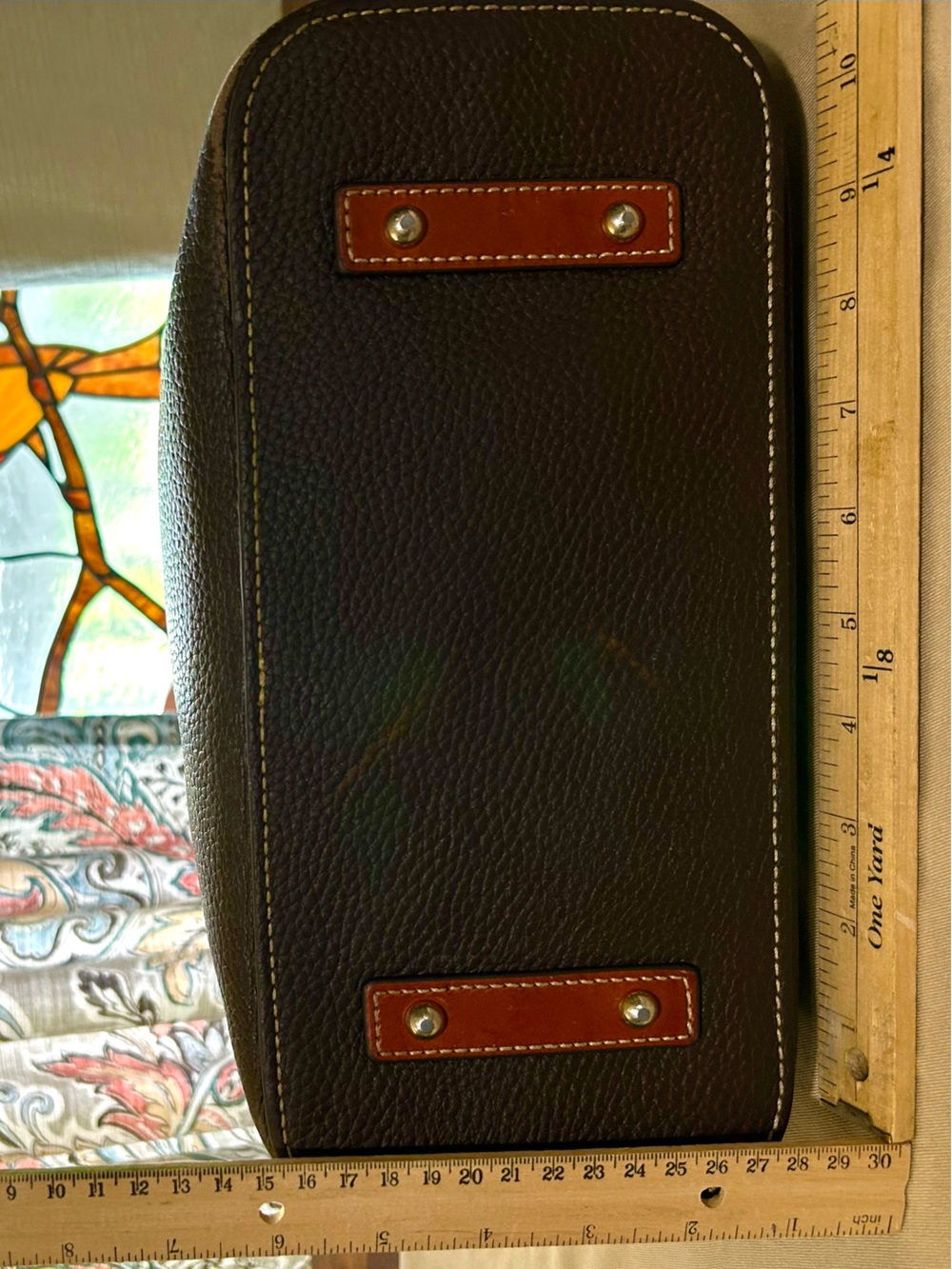 Dooney & Bourke Dark Brown Pebbled Leather Tote - Picture 7 of 12